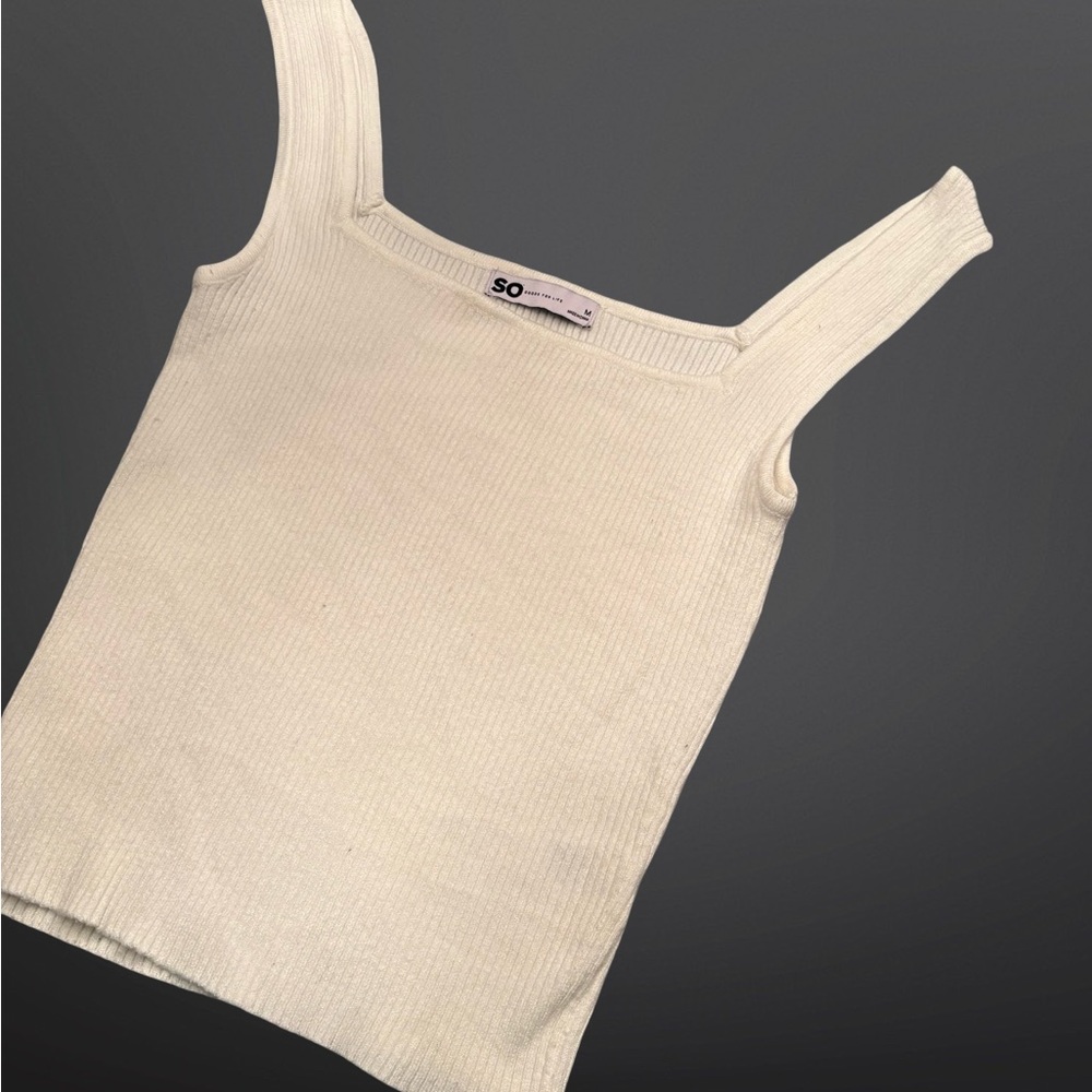 SO Cream Knit Top Size Medium, perfect for the summer - Picture 2 of 6